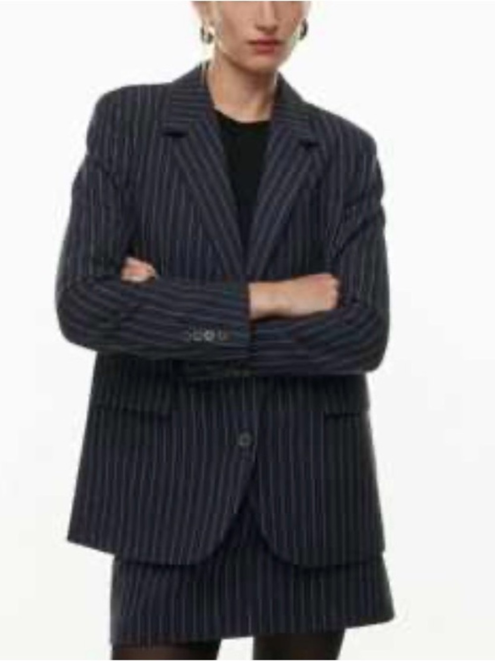 Aritzia Babaton Agency Navy Pinstripe Blazer Size 2XS